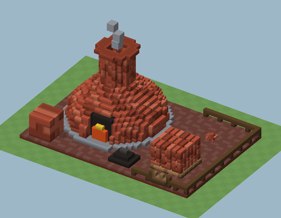 The kiln with one stack of bricks and one heap of rubble still to clear.